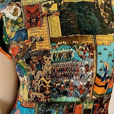 Vtg Timeless Waltah Clarke's 60-70s Cheongsam Quipao Maxi Patchwork dress