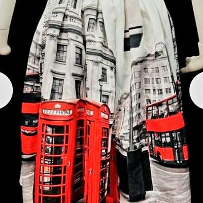 Vtg Stunning London Scenery Phone Booth skirt