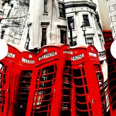 Vtg Stunning London Scenery Phone Booth skirt