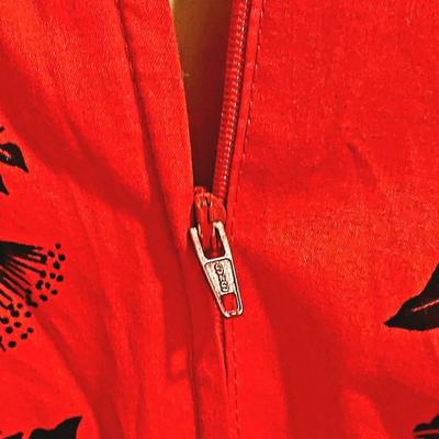 Vtg 1970s Lipstick Red, Cha Cha Hawaiian Maxi dress