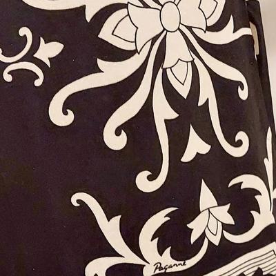 Vtg 60-70s Rare Paganne Gene Berk Blk/Wht floral sheath dress