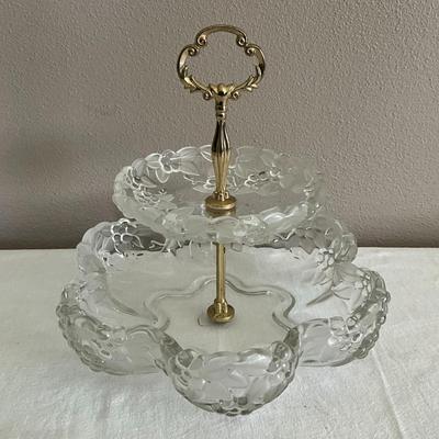 Vintage Mikasa Carmen Two Tier Crystal Server