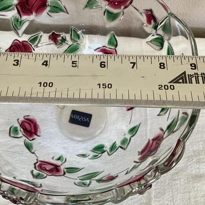 Vintage Mikasa Celebrations Rose Crystal Serving Bowl