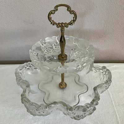 Vintage Mikasa Carmen Two Tier Crystal Server #2
