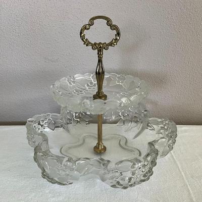 Vintage Mikasa Carmen Two Tier Crystal Server #2