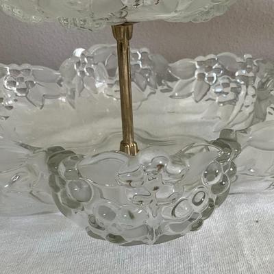 Vintage Mikasa Carmen Two Tier Crystal Server #2