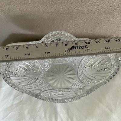 Vintage Hofbauer Byrdes Crystal Oval Centerpiece Bowl