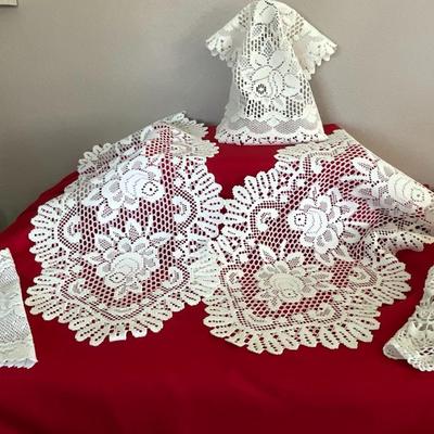 Lace Table Runners in a rose pattern