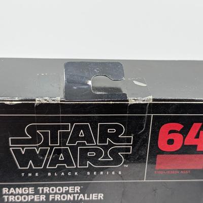 LOT 101: Hasbro, Star Wars The Black Series NIB, The Rebel Trooper, Battle Droid, Clone Trooper Echo, Range Trooper & Marrok Action...
