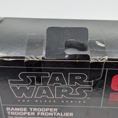 LOT 101: Hasbro, Star Wars The Black Series NIB, The Rebel Trooper, Battle Droid, Clone Trooper Echo, Range Trooper & Marrok Action...