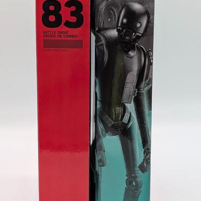 LOT 101: Hasbro, Star Wars The Black Series NIB, The Rebel Trooper, Battle Droid, Clone Trooper Echo, Range Trooper & Marrok Action...