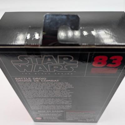 LOT 102: Hasbro Star Wars, The Black Series, NIB Imperial Hovertank Driver, Rebel Trooper, Battle Droid, Rey Jakku With BB-8, New...
