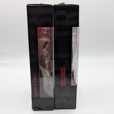 LOT 102: Hasbro Star Wars, The Black Series, NIB Imperial Hovertank Driver, Rebel Trooper, Battle Droid, Rey Jakku With BB-8, New...