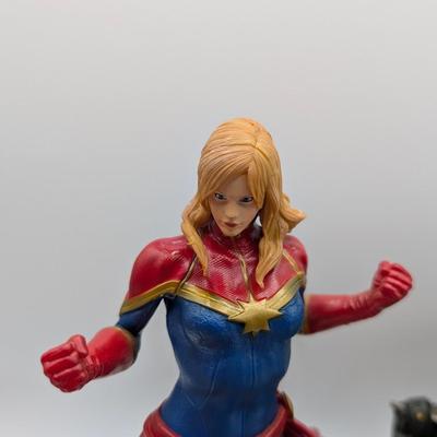 LOT 104: Captain America Tumbler, Marvel Vs. Capcom Diorama Figure, Mega Man, Spider Man Statues & Infinite Collector's Edition...