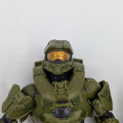 LOT 106: Legend Of Zelda Skyward Sword-Servo Action Figure, Halo Infinite Master Chief With Grappleshot Statue, Master Chief With Rifle...