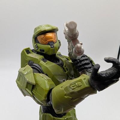 LOT 106: Legend Of Zelda Skyward Sword-Servo Action Figure, Halo Infinite Master Chief With Grappleshot Statue, Master Chief With Rifle...