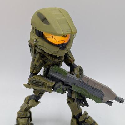 LOT 106: Legend Of Zelda Skyward Sword-Servo Action Figure, Halo Infinite Master Chief With Grappleshot Statue, Master Chief With Rifle...