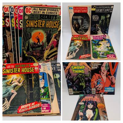 LOT 112: DC Comics Sinister House, Dark Mansion, Swamp Thing & More Vintage 1970's-1980's