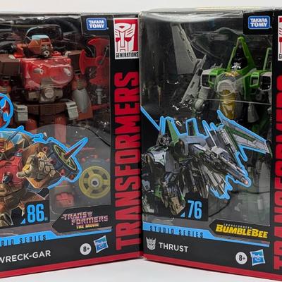 LOT 119: Hasbro Transformers NRFB #86 Wreck-Gar & #76 Thrust