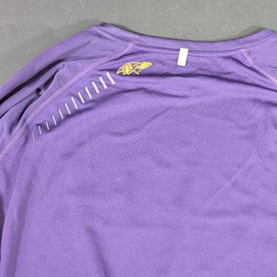 LOT 227: Baltimore Ravens Sweatshirt, 3 Long Sleeve Shirts, Sizes L & XL And A Knit Beanie