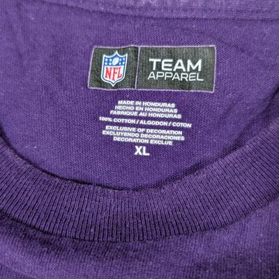 LOT 227: Baltimore Ravens Sweatshirt, 3 Long Sleeve Shirts, Sizes L & XL And A Knit Beanie