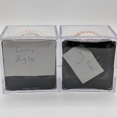LOT 239: Official MLB Rawlings Signed Baseballs - Larry Bigbe # 3