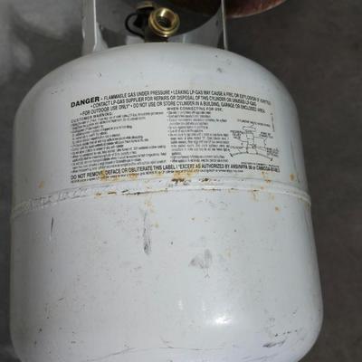 Propane Tank with Weed Burner Torch Attachment