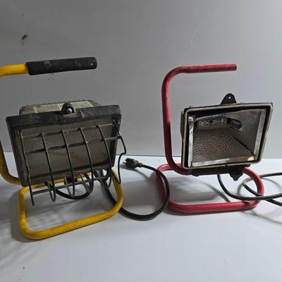 Work Lights – Pair of Portable Halogen Shop Lights