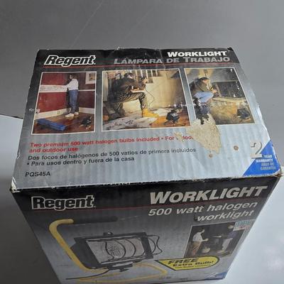 Regent 500 Watt Halogen Worklights – One New, One Used