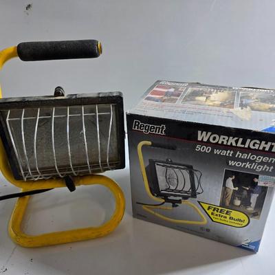 Regent 500 Watt Halogen Worklights – One New, One Used