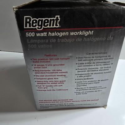 Regent 500 Watt Halogen Worklights – One New, One Used