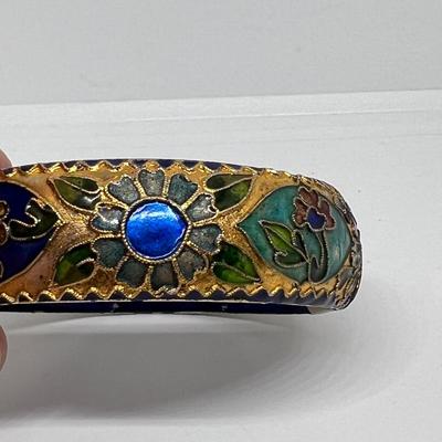 2 Vintage Bracelets - Mother of Pearl, Cloisonne