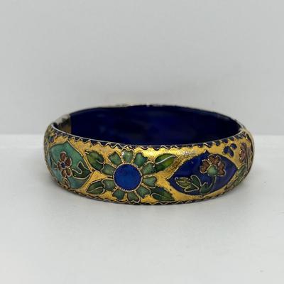 2 Vintage Bracelets - Mother of Pearl, Cloisonne