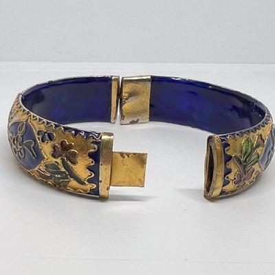 2 Vintage Bracelets - Mother of Pearl, Cloisonne