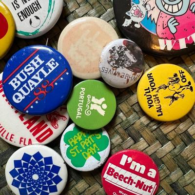 Mixed Lot of Vintage Pinback Button Pins