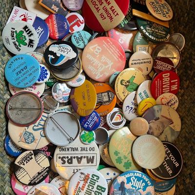 Mixed Lot of Vintage Pinback Button Pins