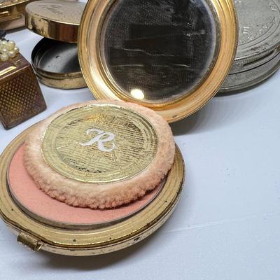 Lot of 7 Vintage Compacts - Revlon, Germaine Monteil, Majestic, Norida