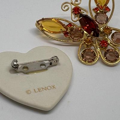 Vintage Brooch Lot - Oversized, Rhinestone, Lenox