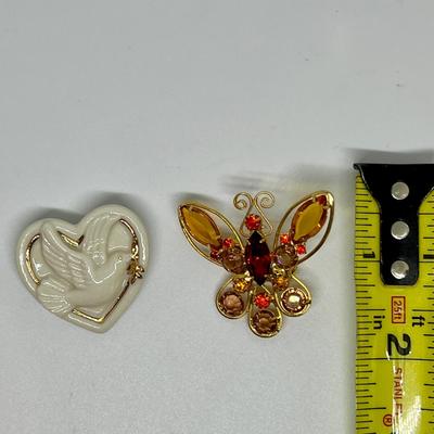 Vintage Brooch Lot - Oversized, Rhinestone, Lenox