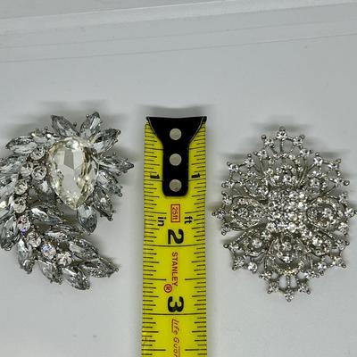 Vintage Brooch Lot - Oversized, Rhinestone, Lenox