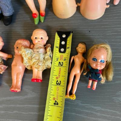 Antique & Vintage Toy Doll Figurine Lot - Celluloid, Carnival Kewpie, Fonz, Liddle Kiddle