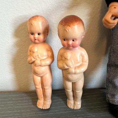 Antique & Vintage Toy Doll Figurine Lot - Celluloid, Carnival Kewpie, Fonz, Liddle Kiddle