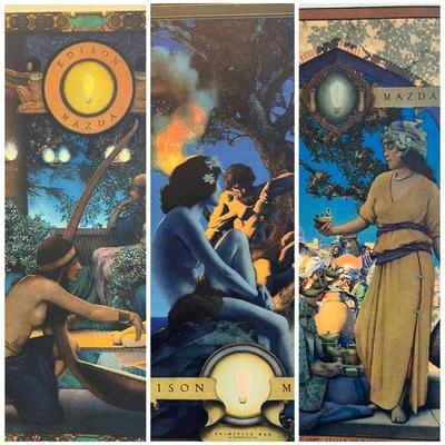 3 Antique Maxfield Parrish Prints on Board
