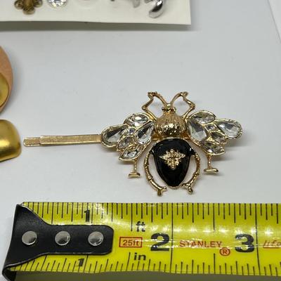Big Mixed Jewelry Lot 19 Pairs Pierced Earrings + 2 Barretts