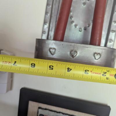 Vintage Punched Tin Candle Sconce (LR)