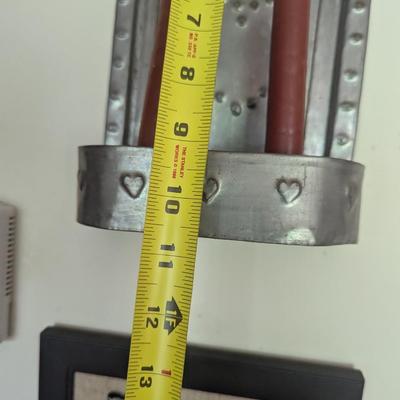 Vintage Punched Tin Candle Sconce (LR)