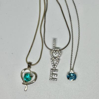3 Sterling Silver Estate Necklaces