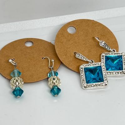 Lot of 12 Pierced Earrings Costume Jewelry - Crystal, Rhinestone, Beads