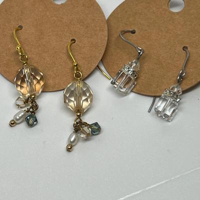 Lot of 12 Pierced Earrings Costume Jewelry - Crystal, Rhinestone, Beads
