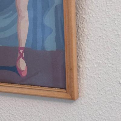 Two Ballerina Prints in Wooden Frames (B2-DZ)
